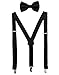 Mens Suspenders Bow Tie Set Black