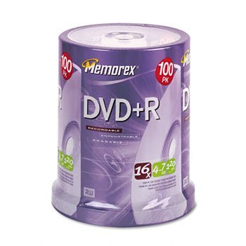 Memorex 100pk Dvd+r 16x