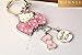 Z70_B New Adorable Hot Pink Style Bow Hello Kitty Charms Keychain Key Ring
