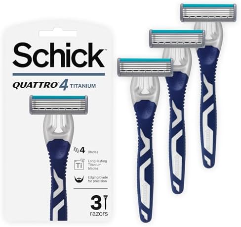 Savdi Razor Schick Quattro Titanium 4 Blade Disposable Razor For Men-Titanium ...