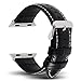 Apple Watch Bands 42mm, Fullmosa Bosin Series Calf Leather Strap Replacement Band with Stainless Metal Clasp for Apple Watch Series 1 Series 2,Black