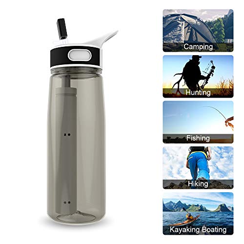 Water Bottle with Filter BOTTLED JOY 25oz BPA Free with Replaceable 2