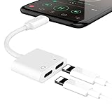 Lightning Jack Audio Headphone Adapter for iPhone X 8/8 Plus iPhone 7/7 Plus&ipod&ipad. Dual Earphone Audio Adaptor and Charge Converter[Control Audio+Charge+Music+Call](Support iOS 11 or Later)