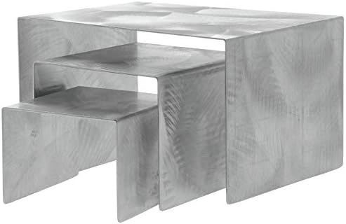 Metal Display Riser Set Urban Chic Swirled Stainless Steel Set of 3