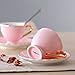 Jusalpha® Fine China Coffee Bar Espresso small Cups and Saucers Set of 6 (FD-TCS02 pink (6), 3oz)