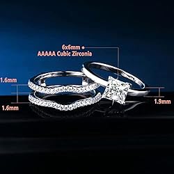 SHELOVES Princess CZ Wedding Ring Guard Rings