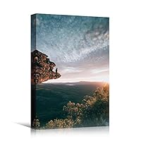 Canvas Wall Art Landscape Sunset Bedroom Contemporary Dramatic Landscape Mountain Multicolor Photography - 12x18 inches