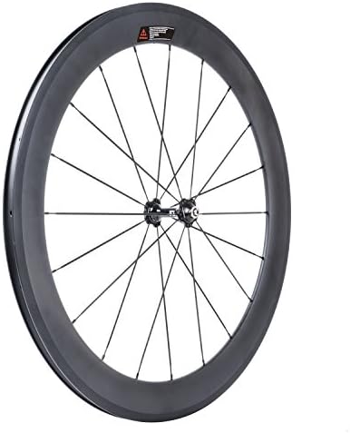 VCYCLE 700C Carbon Racing Road Bicycle Wheelset Clincher 60mm Depth 23mm Width Shimano o Sram 8/9/10/11 Speed (Front Wheel)