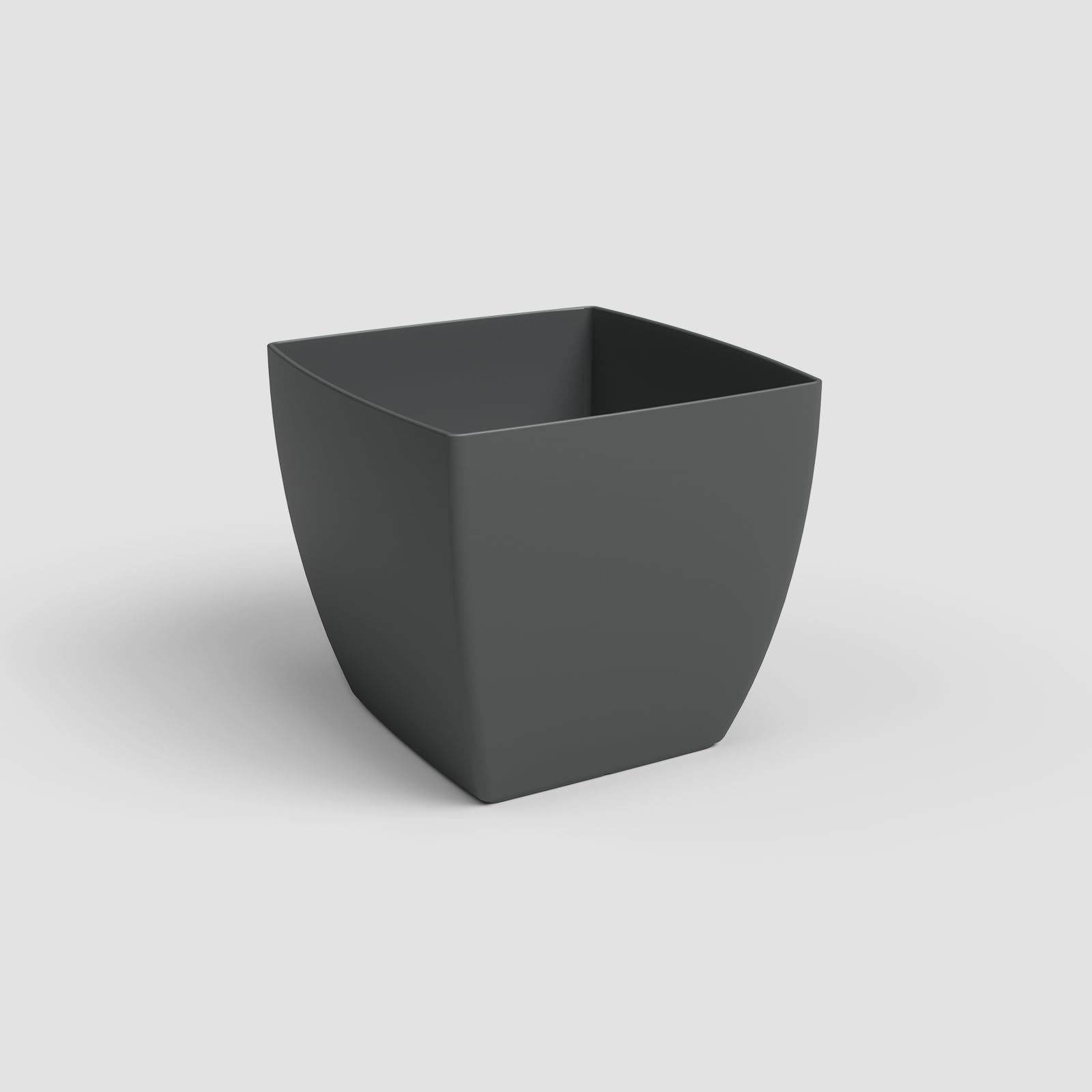 Artevasi Siena Pot, Square flowerpot with matt finish, plastic 100% recyclable, 20cm, colour Anthracite