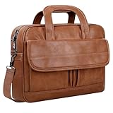 Leather Laptop Bag for Men Women, Premium Laptop