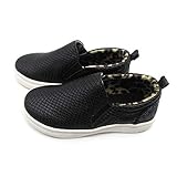 Nicole Miller New York Toddler Girls Slip-On Shoes Light Weight, Casual Walking and Running Shoes- Glitter Back Black Size 8 3.5 Years