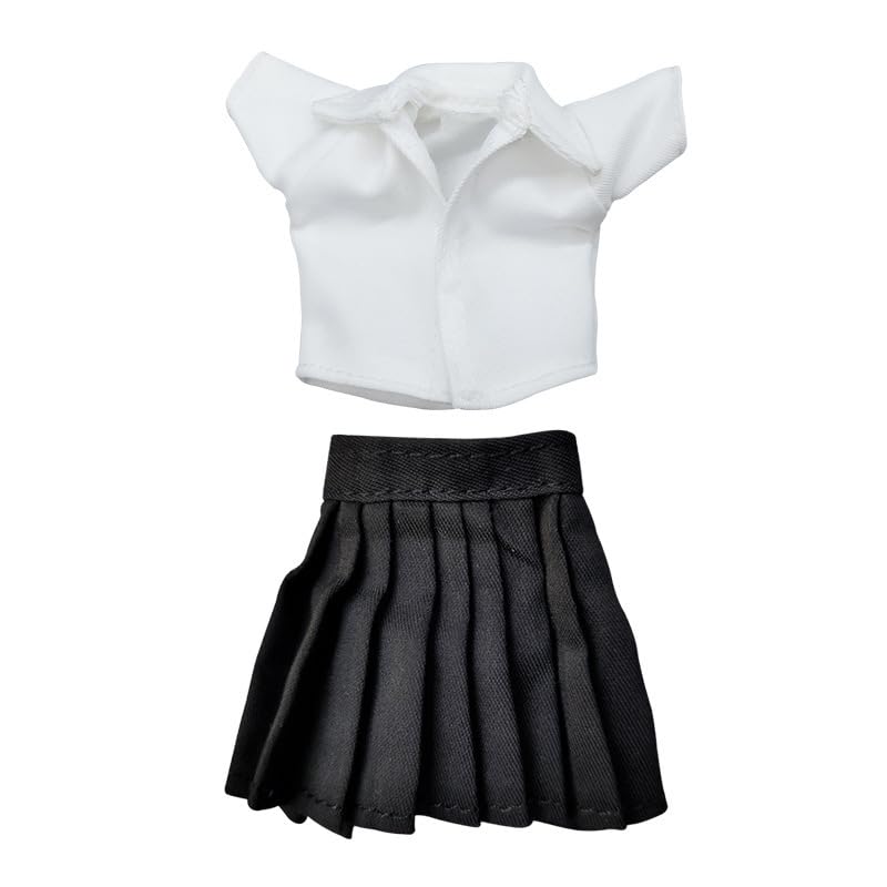 minkissy School Girl Outfit Doll Clothes Set with Mini Pleated Skirt and Fashion Doll Shirt for 6 Inch Dolls Suitable for Dress up and Collectible Accessories