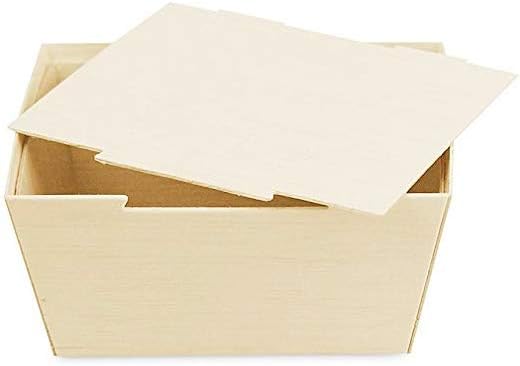 VerTerra 3" x 4" Petite Click n' Lock Balsa Wood Boxes | Elegant, Very Durable Disposable Wedding and Party Boxes and Favor Boxes | 100% Biodegradable, Compostable | Sustainable | 50 Count