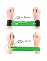 Juego de 5 bandas de resistencia métricas de Estados Unidos con almohadillas cómodas, bandas de resistencia para ejercicios para piernas y glúteos, brazos y hombros, entrenamiento de fuerza, pilates y terapia física. Las almohadillas también se venden por