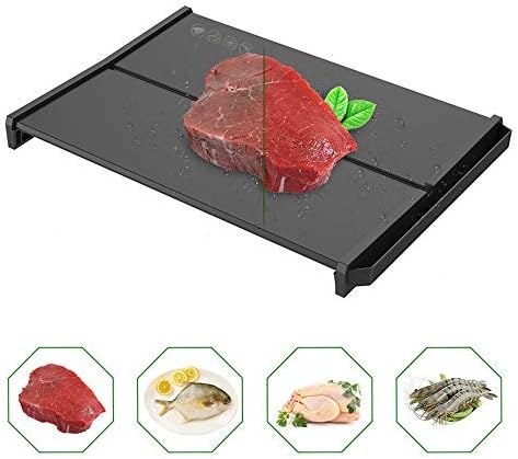 XINGDOZ Defrosting Tray and Drip Tray 2-in-1 Set, 8 x Fast Safe Food Meat Thawing Plate, HDF Density Aviation Metal, Black