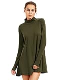 SheIn Women's Casual Loose Turtleneck Long Sleeve T-Shirt Dress