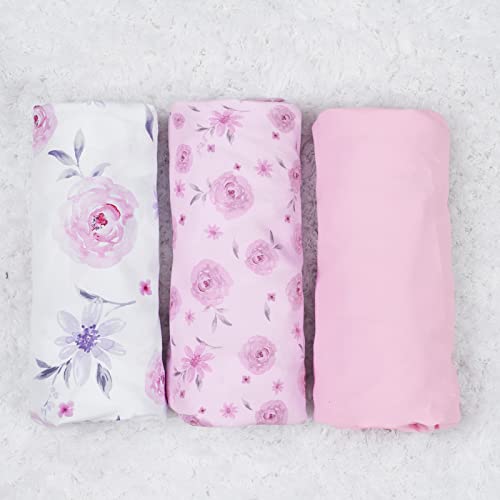 PHF 3 Pack Soft Sheets, Floral Comfy Polyester Cradle Sheets