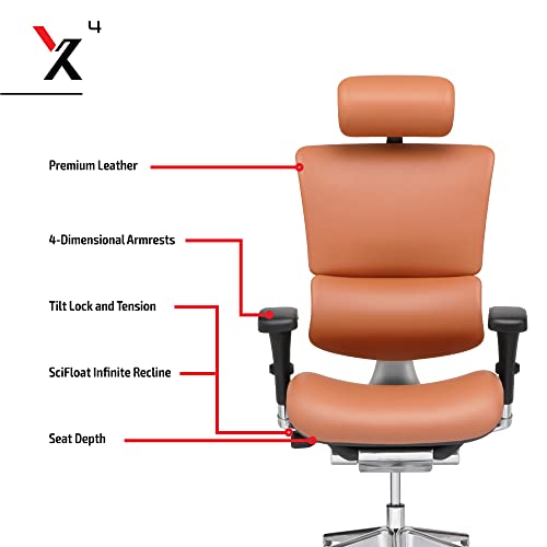 XChair X4 High End Executive Chair, Black Leather With Headrest
