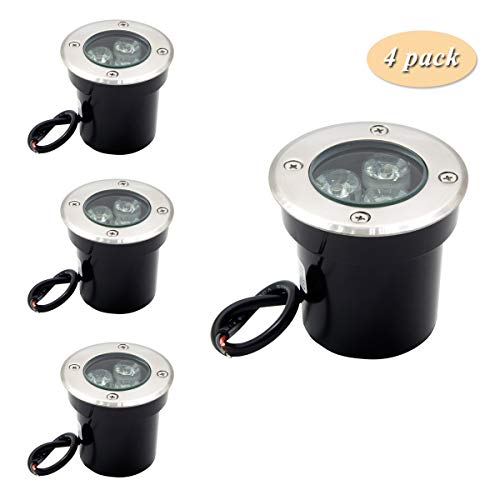 ALEDECO 4 Pack 3w 12v Low Voltage In-ground Lights LED Landscape Lighting Waterproof IP67 Pathway Lights Warm White Outdoor spotlights Trees Flags for Garden,Yard,Tree - Thumbnail 7