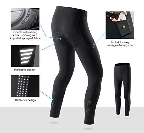 image for Santic Men's Cycling Pants 4D Padded Bicycle Tights Leggings for Outdo