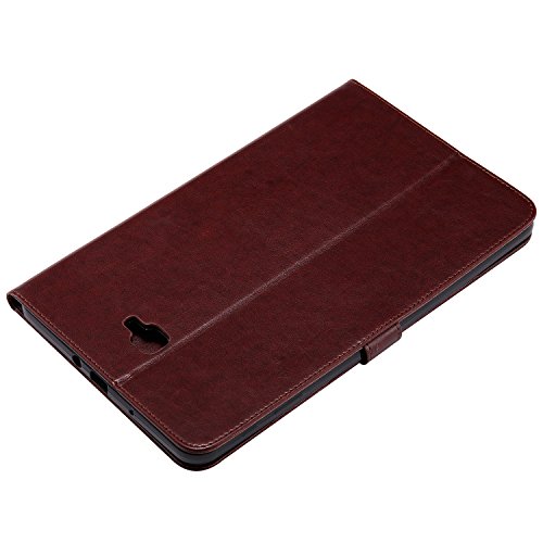 Funyye Magnetic Flip Closure Case for Samsung Galaxy Tab A SM-T580,Luxury PU Leather Wallet with Credit Card Holder Slots Soft Silicone Ultra Thin Case for Galaxy Tab A 10.1(SM-T580/SM-T585),Brown - Thumbnail 7