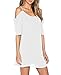 lymanchi Women Chiffon Cut Out Cold Shoulder Summer Trumpet Sleeve Spaghetti Straps Dress Top