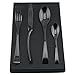 Kaya KAYA-1 Delicate Stainless Steel Flatware Cutlery Set with Mirror Finish Including Fork Spoons Knife Four Piece Tableware Dinner Set (black pearl)