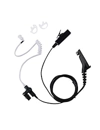 Caroo - Kit de vigilancia de 2 cables Eeapiece con un par de Earmolds medianos para radio Motorola XPR7580 XPR6550 XPR 7380 APX6000 APX4000 XPR7350 APX7000 XPR7550 XPR6350 Walkie Talkie