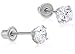 14k White Gold Cubic Zirconia Stud Earrings with Screw Backs