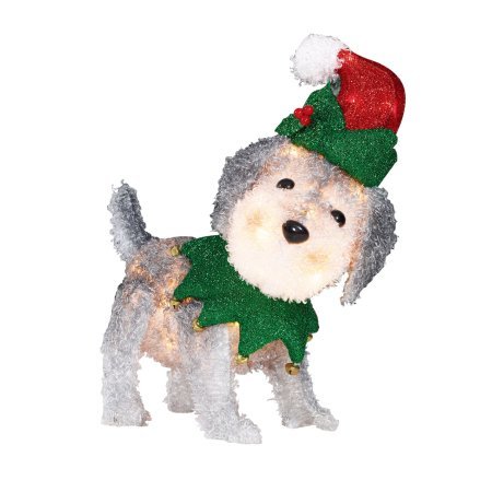 Holiday Time Light-up Fluffy Schnauzer Dog Christmas Yard Decoration Indoor Outdoor