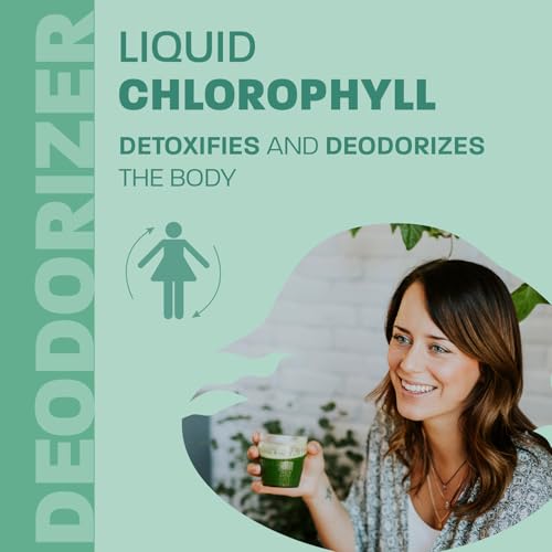 Liquid Chlorophyll Drops Unflavoured 15X Concentrated 100ml – Cold Extracted from Non-GMO Alfalfa - Detox - Alkaline - Natural Body Deodorant – Antioxidant - Made in Canada