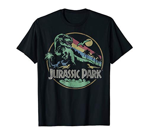 Jurassic ParkRetro Darken Color Circle Logo T-ShirtOEKO-TEX STANDARD 100