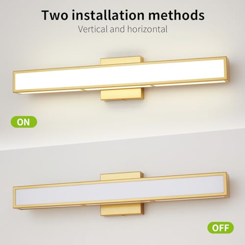 Deyidn LED Espejo de Baño Luz Frontal, 23.22 Pulgadas Regulable Iluminación de Baño, 24W 4000K moderna lámpara de pared escocesa de 360 °