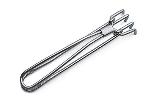 Shradha Trading Stainless Steel Wire Tongs, Kitchen Aid Tongs, Silver, 9.5 X 1.5 X 2 Inches