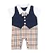 Taiycyxgan Baby Boy Summer Short Sleeve Gentleman Bow Tie Tuxedo Rompers Bodysuits Black 80