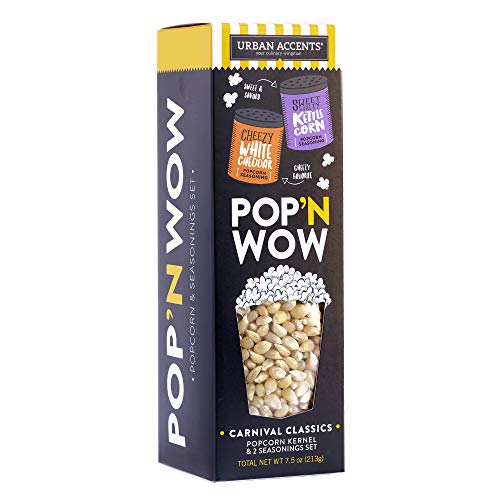 Urban Accents Pop 'n 'Wow­ - Carnival Classics Popcorn Kernels and Popcorn Seasoning Variety Pack - Non-GMO Kernel Popcorn, Kettle Corn Seasoning and White Cheddar Popcorn Toppings - Thumbnail 4