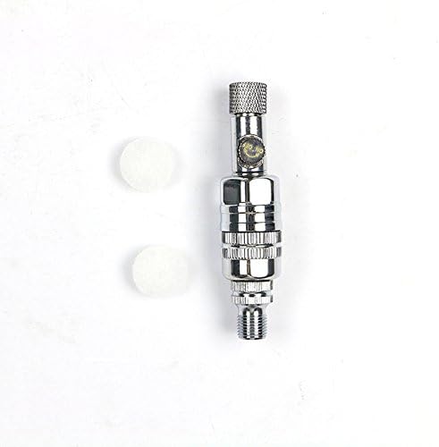 SYWHZ FLT-M02 Metal In-line Mini Adjustable Flow Air Filter with 2 Pic Filter Pads for Airbrush