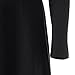 CHARMMA Women's Casual Lace Up Cold Shoulder High Low Hem Hooded Tunic Dress (M, Black)