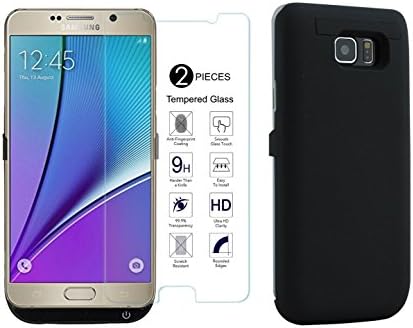 Galaxy Note 5 Battery Case, ZgearZ 5200 mAh Power Charger. Included 2 Pieces Tempered Glass Screen Protector. Use this external extended charging pack as Backup Battery for Samsung Galaxy Note 5