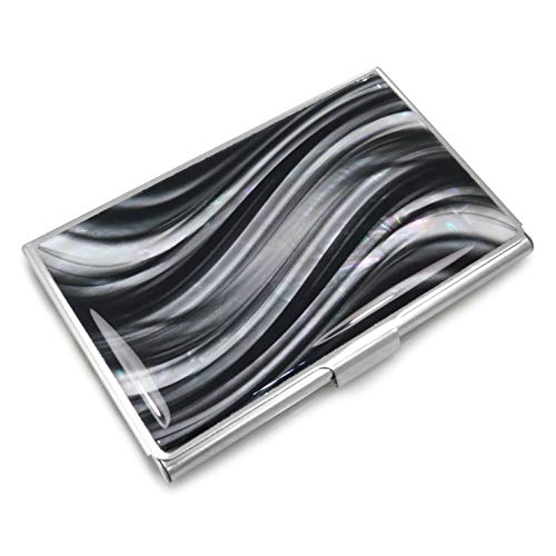 Business-Credit-Card-Holder-Id-Case-Mini-Wallet-Mother-of-Pearl-Wavy-Zebra