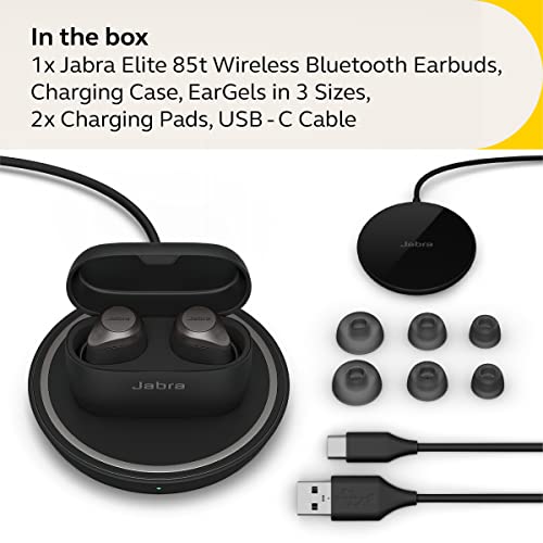 Jabra Elite 85t True Wireless Bluetooth Earbuds, Grey Advanced Noise