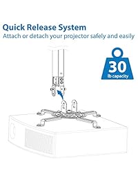 mount-it. techo Soporte para Proyector Soporte universal ajustable de altura Fits Epson Optoma Proyector Benq Viewsonic, 30 Lbs capacidad Negro