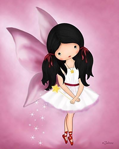 Fairy Girls Room Personalized Nursery Poster Angel Wall Decor 8"x10"/ 11"x14"/ 16"x20" Custom Hair, Skin and Background Color