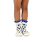 TeeHee Kids Girls Cotton Roll Top Crew Socks 6 Pair Pack (6-8Y, Hearts Ruffle)