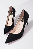 Shoes pointed shallow mouth stilettos shoes-Black Foot Length=22.9CM=9In