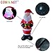 GOOSH 6 Foot Inflatable Santa Christmas Inflatable Santa Claus Holding a Gift Present LED Lights Indoor Outdoor Yard Lawn Decoration - Cute Fun Xmas Holiday Blow Up Party Display
