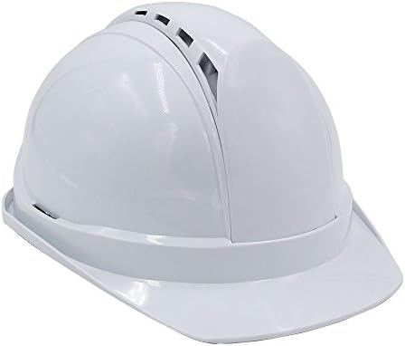 Safety Works Construction Ridgeline Cap Style Hard Hat with 4-Point Suspension and Adjustable Headband Vented Lightweight Dielectric Protection (White)