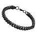 JUSNOVA Stainless Steel Franco Chain Bracelet for Men Women 6mm Wide 8 Inches 3 Colors Set Black Gold Silver