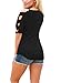 HOTAPEI Women's V Neck T Shirts Casual Loose Cold Shouler Tops and Blouses Black Large