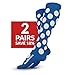Go2Socks Compression Socks for Men Women Nurses Runners 20-30mmHg Medical Stocking Athletic(2pBluePolka,L)
